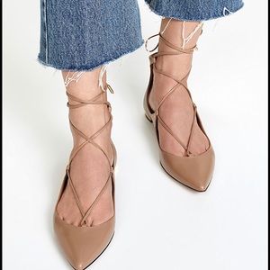 Authentic Aquazzura nude Christy flats!!